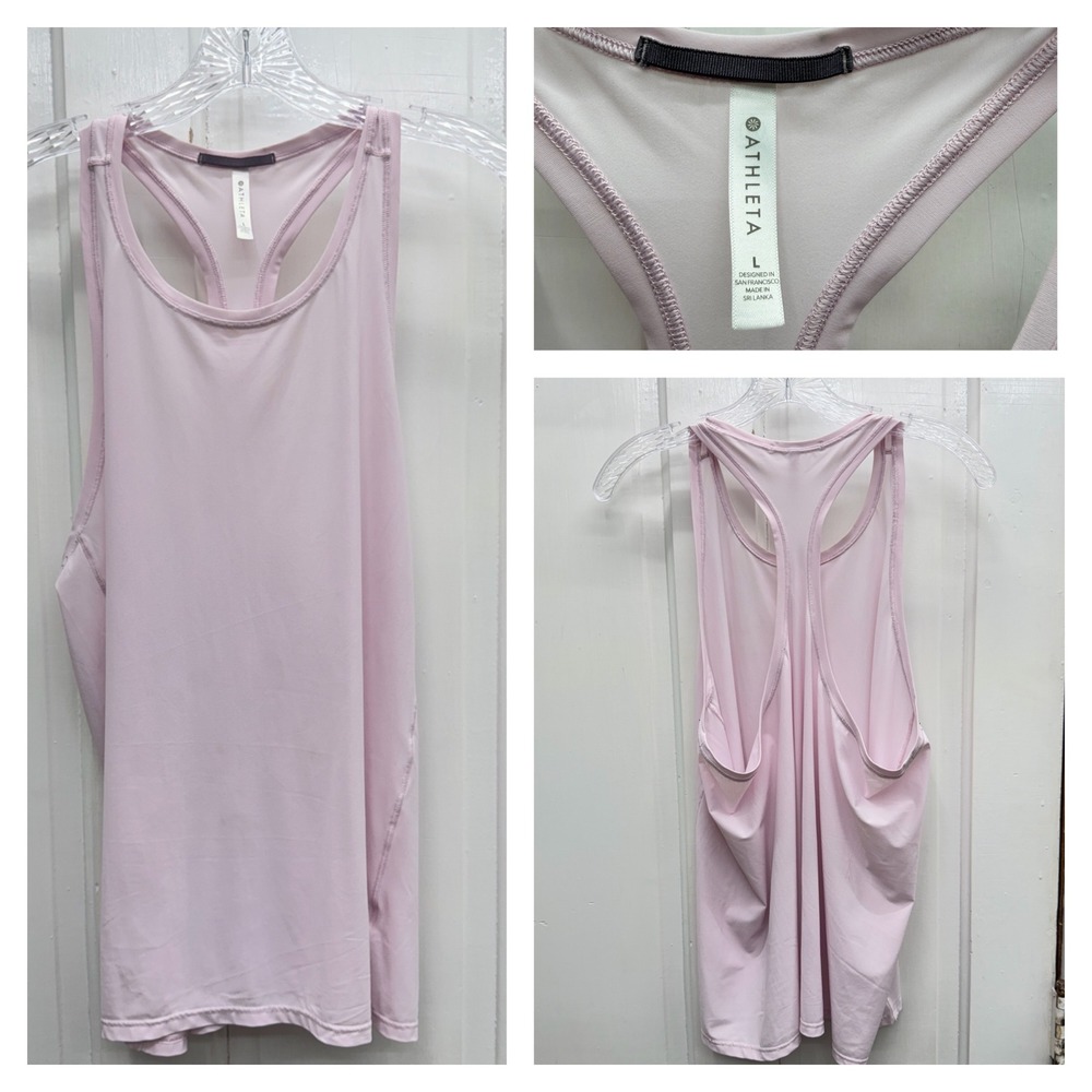 Athleta Ultimate Train Tank Pink Racerback Tank Top Athletic Workout Women Large